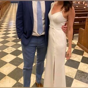 BCBG Elegant White Long Sleeve Dress